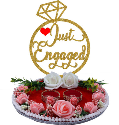 THE BRIDE MADE engagement ring tray Wood Decorative Platter(Red)