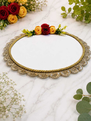 Random art from heart Wood Decorative Platter(White)
