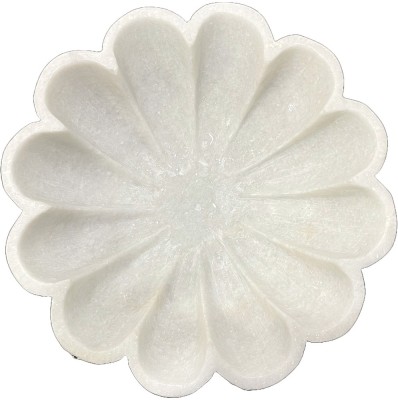TIARAOVERSEAS Marble Naali Bowl,Home, Festive, Table Decoration 6 Inch Marble Decorative Platter(White)