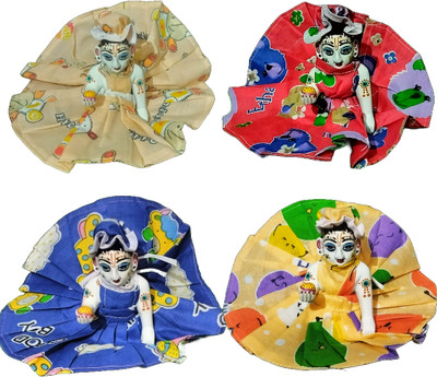 Shree ji Creations Laddu Gopal/Thakur ji light Dress Combo of 4 dresses Size 1 Dress(Cotton)