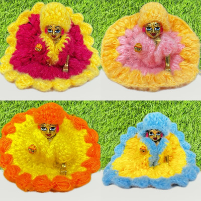 Rajveer Traders Size 6, Winter Woolen Dress for Laddu Gopal Ji, Random Colour, Pack of 4 Dress(Wool)
