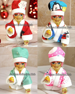 KRISHNA COLLECTION HUB Size0,1, Laddu Gopal Winter Topi Night Suit, Pack of 5 Dress(Wool)