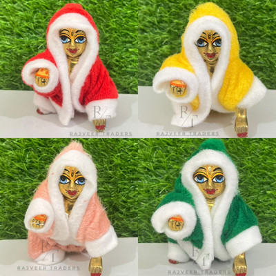 Rajveer Traders Size 2, Laddu Gopal Ji Winter Monkey Dress, Random Colour, Pack of 4 Dress(Wool)