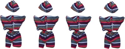 Firmus Laddu Gopal Deity Woolen Inner with Cap (Pack of 4)(Size-0) Dress(Wool)