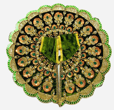 Shrisanwaliya poshak Shrisanwaliya Laddu gopal dress, Size for 5 no laddu gopal ji, (green) velvet Dress(Velvet)
