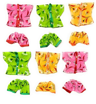 TANISHKA CREATIONS Soft Cotton Night Suit for Laddu Gopal, Kanha ji, Bal Gopal, ( Size - 1 no.), Pack of 6 Dress(Cotton)
