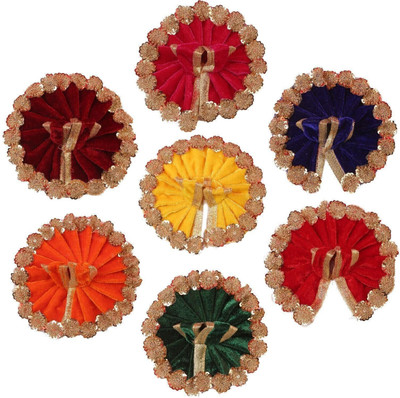 Dulhan Enterprises DLC pack of 5 Multicolor Winter Laddu Gopal Velvet Poshak- 20x20 cm Dress(Velvet)