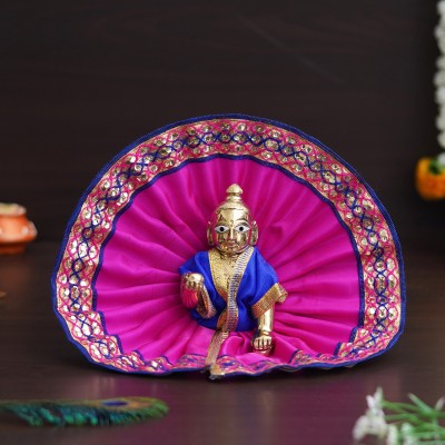 eCraftIndia eCraftIndia Purple & Blue Baal Gopal Cotton Vastra/dress (Size 4) Decorative Showpiece  -  8 cm(Fabric, Purple)