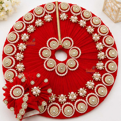 krishna shop zone Size-2, Red Fancy Dress for Laddu Gopal, Janmashtami Premium Poshak Dress(Cotton)