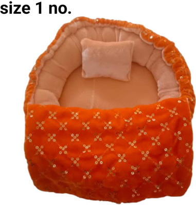 Radhay Krishna Orange Sequence Design Bedding Set Round(Size:1) Dress(Microfibre)