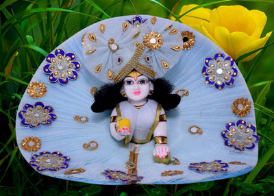 gargcreation beautiful Light Flower Lace, Laddu Gopal, Bal Gopal, designer Dress, (size 4 no.) Dress(Nylon, Silk)