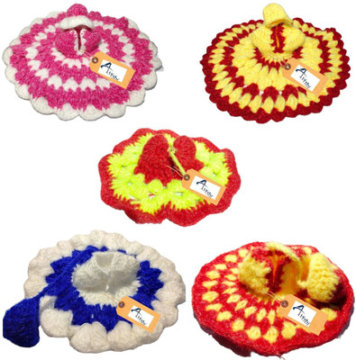 Avishi laddu gopal winter dress size 5, multicolor, (pack of 5) Dress(Wool)