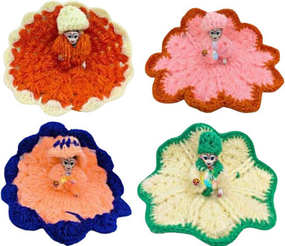 tilak shringar set of 4 laddu gopal g winter special woolen dress/cap/size1/random color Dress Dress(Wool)
