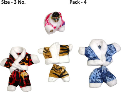 DivyaDrush 3 NO Laddu Gopal Ji Winter Wear Night Suit Fancy Set (Random Color) Dress(Wool)