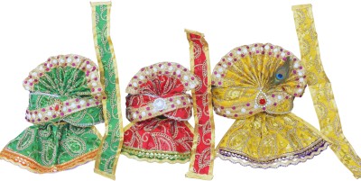 Jagannath World Lord Jagannath & Siblings Idol Silk Attire/Dress Set For 8 Inch Dress(Silk)