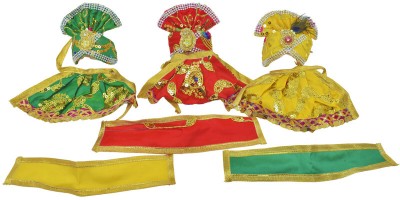 Jagannath World Complete Sacred Look: Jagannath Pagadi dress Set for 4 Inch Deity Dress(Silk)