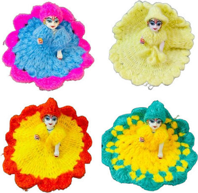 tilak shringar set of 4 laddu gopal g winter special woolen dress with cap(size1)(random color) Dress(Wool)