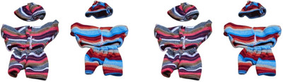 Firmus Laddu Gopal Deity Woolen Inner with Cap (Pack of 4)(Size-4) Dress(Wool)