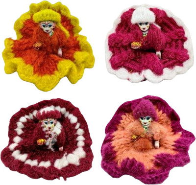 tilak shringar set of 4 laddu gopal g winter special woolen dress/cap/size3/random color Dress Dress(Wool)