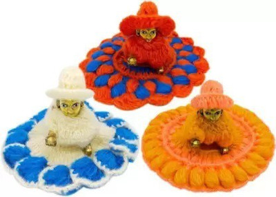 TANISHKA CREATIONS Woollen Poshak ( Size -3 no.) Kanha ji, Laddu Gopal, Krishna, Pack of 3 with Cap Dress(Wool)