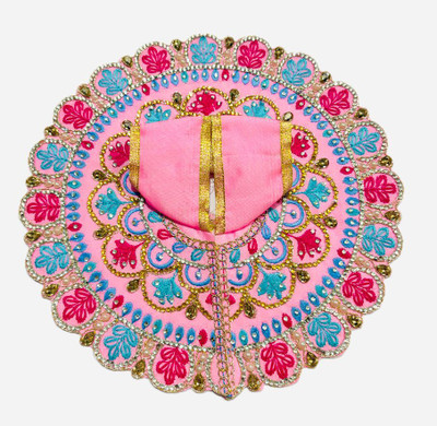 Shrisanwaliya poshak Shrisanwaliya Laddu gopal dress, velvet Size for 5 no laddu gopal ji, (pink) Dress(Velvet)