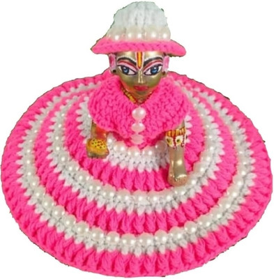 NITISH Woolen Krishna Ladoo Gopal Cap Bed Lotus Style Winter Thakur ji Size no. 1 Dress Dress(Wool)