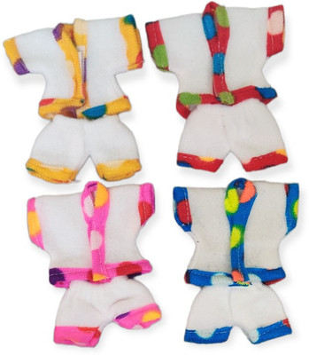 nini Laddu Gopal Ji 1 NO Winter Night Suit Set (Pack of 4) (Random Color & Print) Dress(Wool)