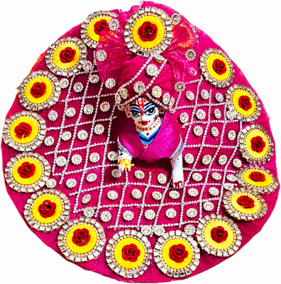 Sid pari saller laddu gopal ji /shree nath ji handmade heavy dress with pagdi size 0-1 no. Dress(Polyester)