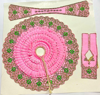 Shrisanwaliya poshak Shrisanwaliya Laddu gopal dress, Size for 6 to 7 no laddu gopal ji, (pink) silk Dress(Silk)
