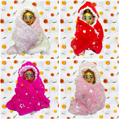 Rajveer Traders Size 1 Chamki Ponchu Winter Dress for Laddu Gopal Ji – Multicolor Woolen Wear Dress(Wool)