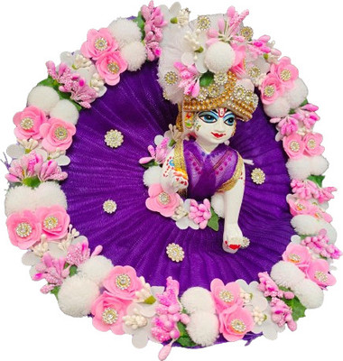 tilak shringar laddu gopal ji special fancy heavy dress with choli and pagadi (size 3) Dress(Silk)