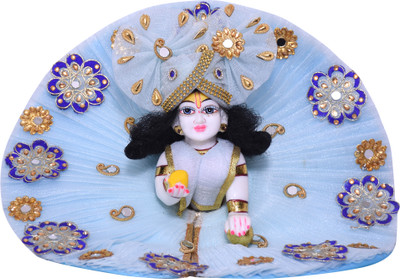 gargcreation Light Flower Lace Design, laddu gopal ji, Kanha ji, Beautiful, Designer Dress, (size 3no.) Dress(Nylon, Silk)