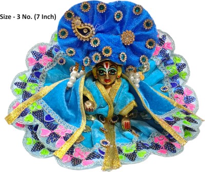 nini Laddu Gopal Ji Thakur Ji 3 NO Beautiful Designer with patka and Pagdi Dress(Velvet)