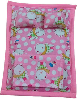 Radhay Krishna Laddu Gopal Soft Gadda Set Pink Teddy Dress(Cotton)