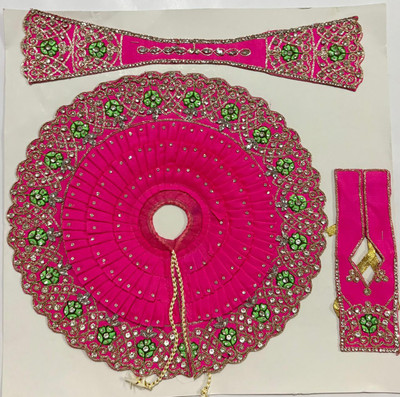 Shrisanwaliya poshak Shrisanwaliya Laddu gopal dress, Size for 6 to 7 no laddu gopal ji, (magenta) Silk Dress(Silk)