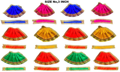 LOTUS RISE Durga Maa, Laxmi Maa, Mata Rani, Lehanga & Chunri/Patka Pack of 12 Dress(Cotton)