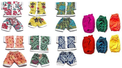 LGS Laddu Gopal Sajao LGS 6 Cotton Night Suit & 6 Nappy for Laddu Gopal, Kanha ji, Bal Gopal Dress(Cotton)