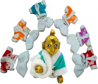 brijmart laddu gopal winter dress 3no, winter night suit pack of 6pc Dress(Wool)