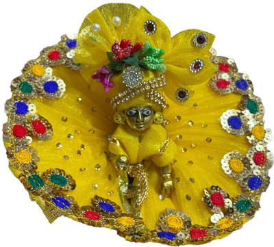 megapick handmade laddu gopal ji poshak, designer dress for bal gopal (size 5) Dress(Silk)