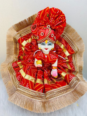 Iblay (Size 4)Laddu Gopal Summer Fancy Dress Poshak With 1 Mukut Dress(Cotton)