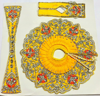 Shrisanwaliya poshak Shrisanwaliya Laddu gopal dress, Size for 3 to 4 no laddu gopal ji, (Yellow) Silk Dress(Silk)