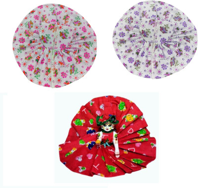 Ganpati Laddu Gopal Dress Cotton Summer Poshak Hand Washable Dress Size-0(pack of 3) Dress(Cotton)