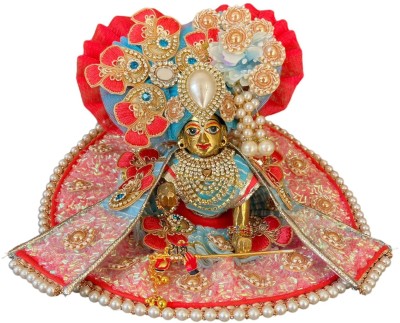 Bravonix Laddu Gopal, Krishna, Kanahiya, Thakur ji Dress, for size idol 5, with Patka and Pagdi Dress(Silk, Cotton, Nylon)