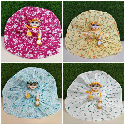 krishna shop zone size-4 laddu gopal ji cotton dress (4 Pc) Dress(Cotton)