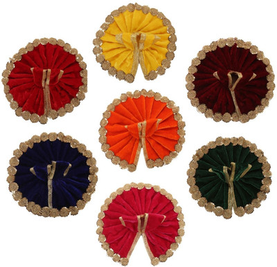 Dulhan Enterprises DLC Pack of 7 Multicolor Winter Laddu Gopal Poshak for Janmashtmi-20x20 cm Dress(Velvet)