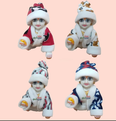 tilak shringar size 1 pack of 4 laddu gopal ji wnter special night suit Dress(Velvet)