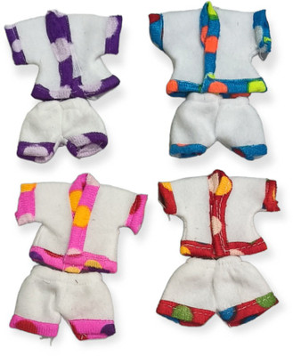 nini Laddu Gopal Ji 2 NO Winter Night Suit Set (Pack of 4) (Random Color & Print) Dress(Wool)