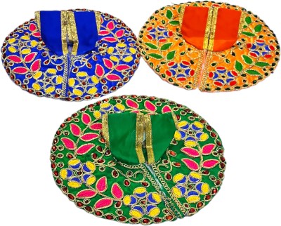 Sid pari saller laddu gopal ji heavy dress size 3-4no.pack of 3 Dress(Silk)