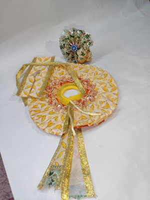 Droppati Enterprises (Size 4) Laddu Gopal Fancy Dress Poshak Dress(Cotton)