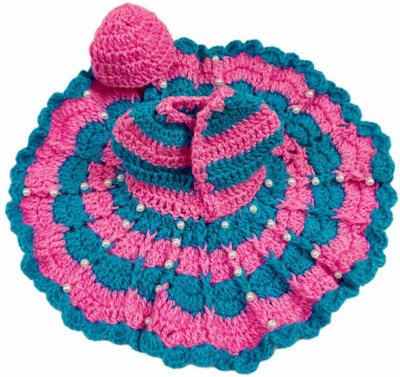 Shrisanwaliya poshak laddu gopal dress /poshak, premium woollen posak for winter with cap, size 5 to 6 no Dress(Wool)